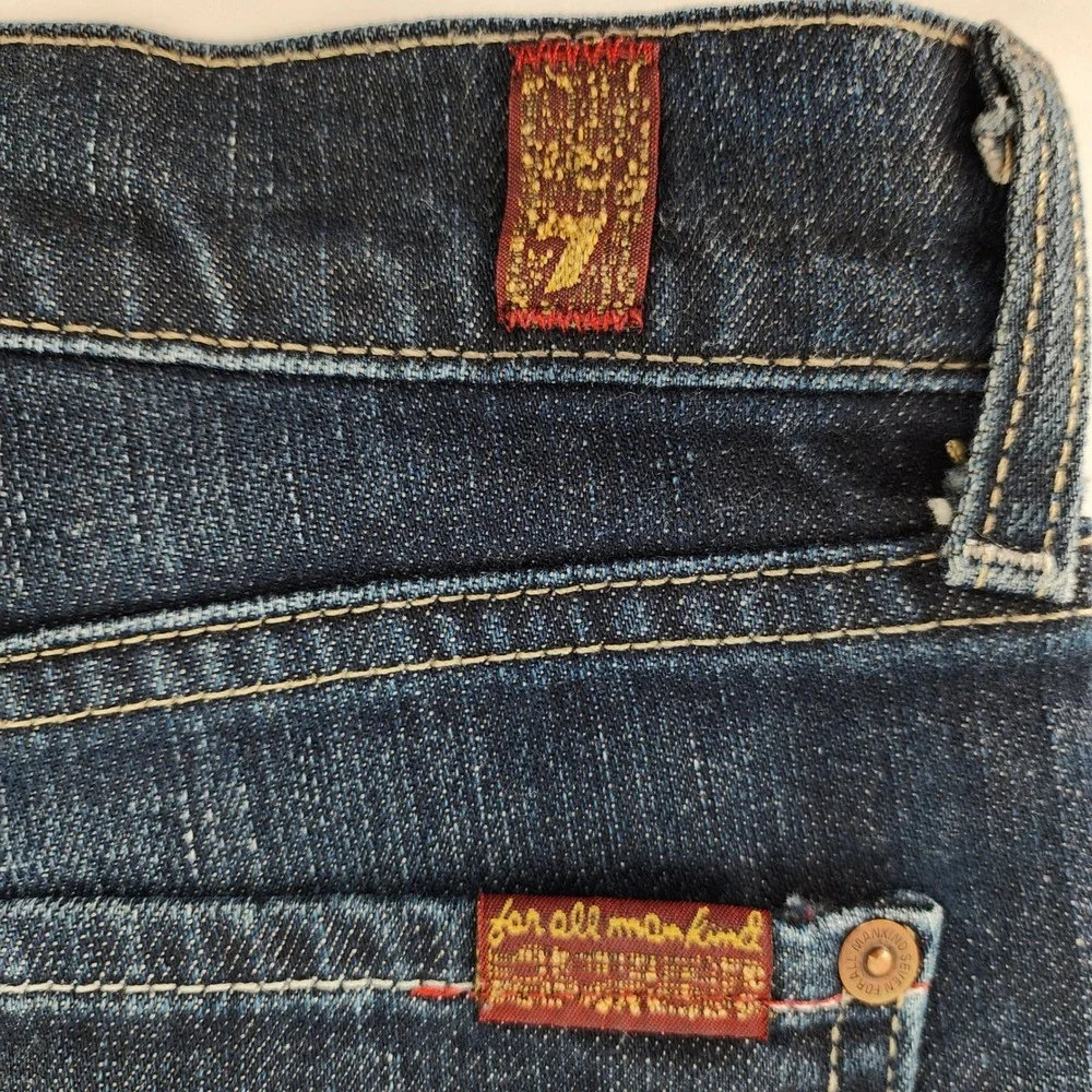 7 For All Mankind Dark Wash Bermuda Shorts 26 Denim NEW Y2K Indie Sleaze